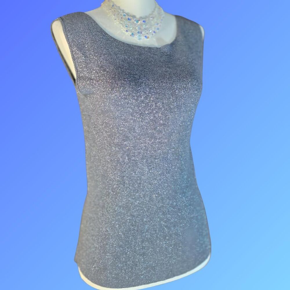 Vintage Silver Knit Top — Charter Club (Small)